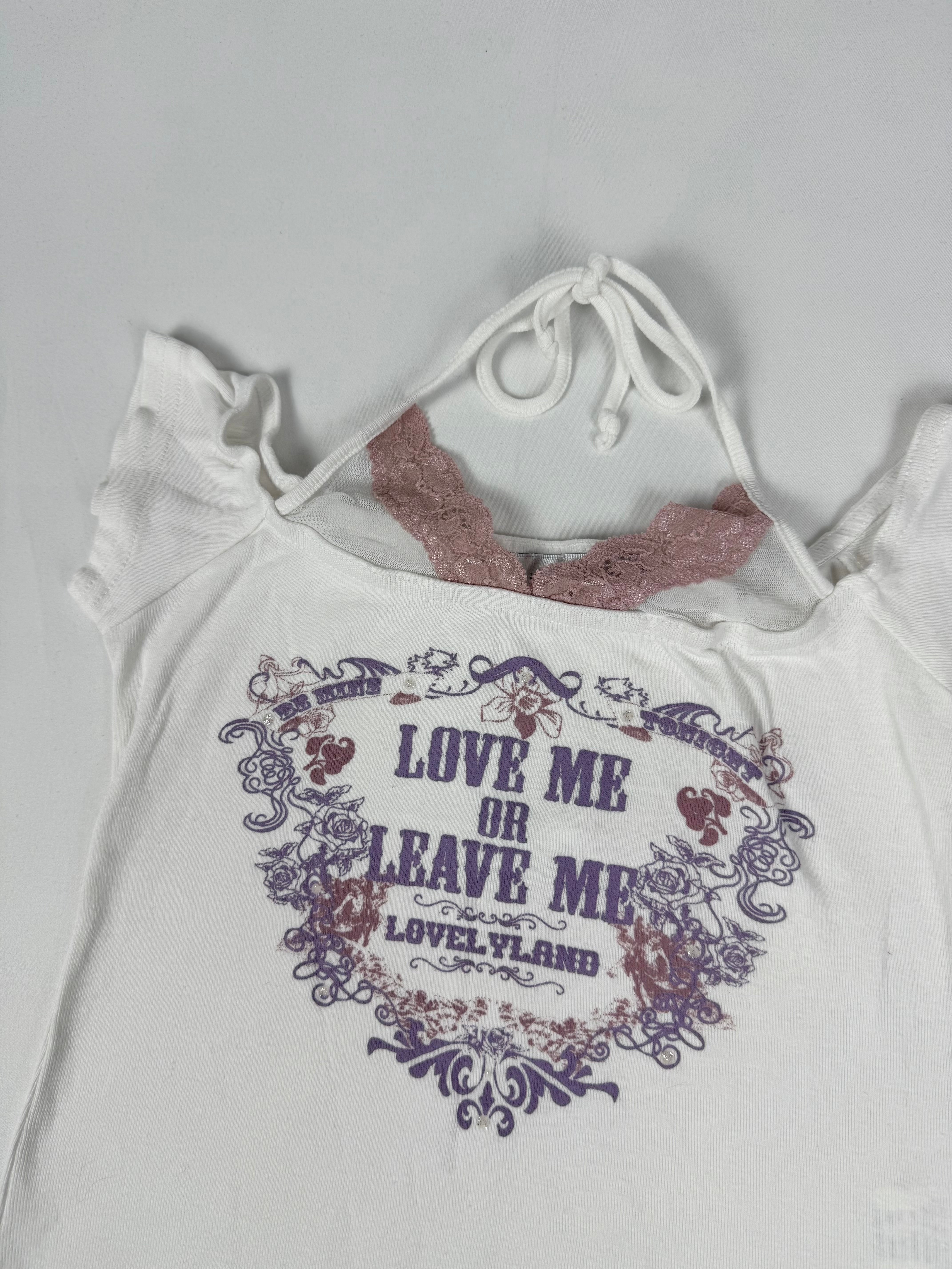 White graphic cotton top (XXS/XS)