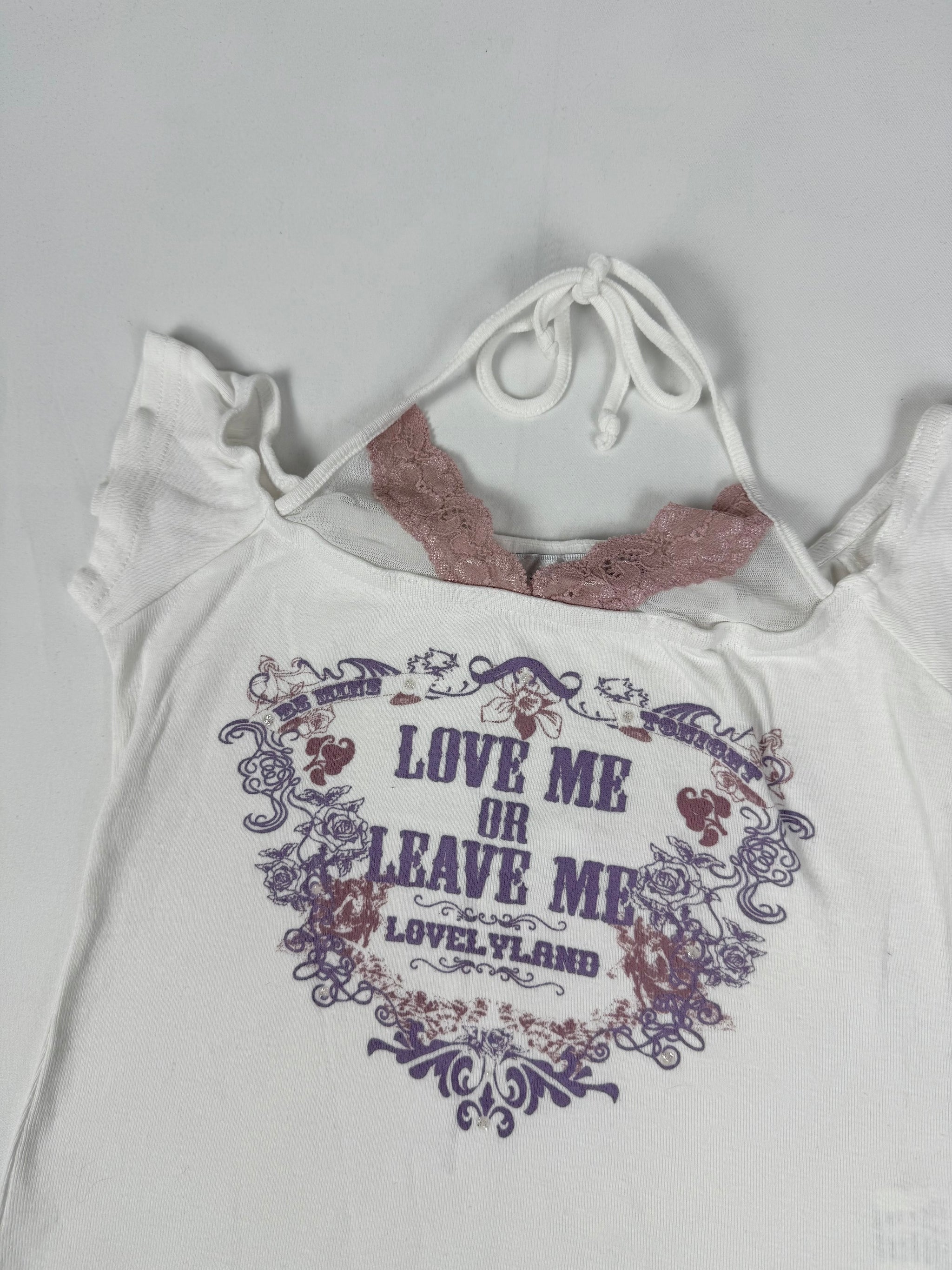 White graphic cotton top (XXS/XS)