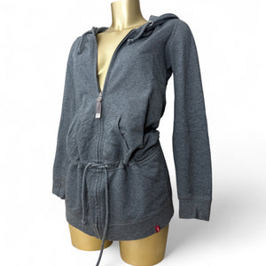 Grey cotton tight fit zip up hoodie (XS/S)