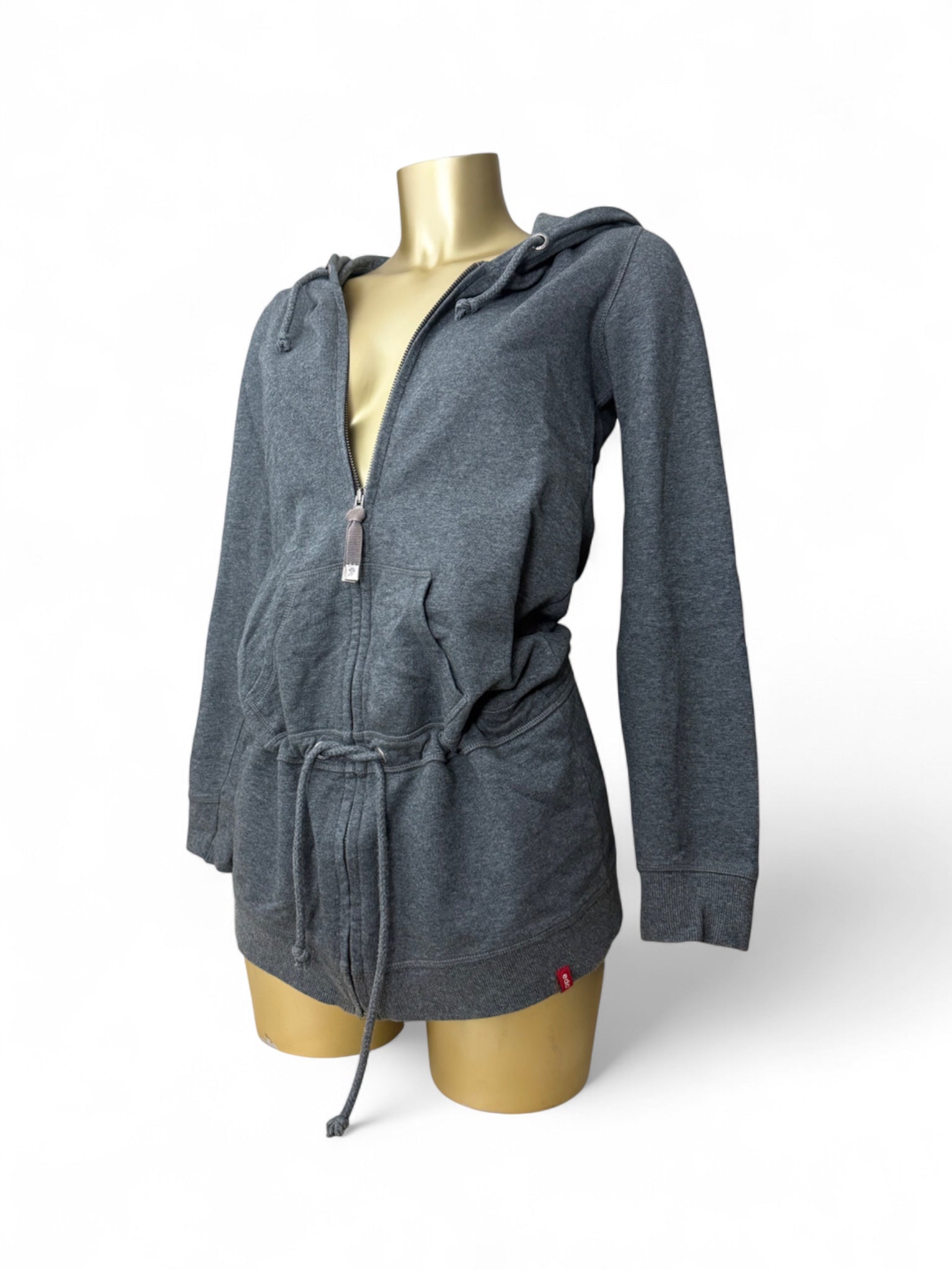 Grey cotton tight fit zip up hoodie (XS/S)
