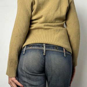 Beige V neck jumper (L)