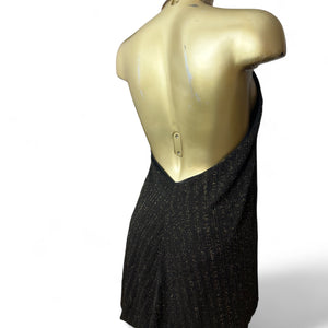 Brown night out backless choker dress (M)