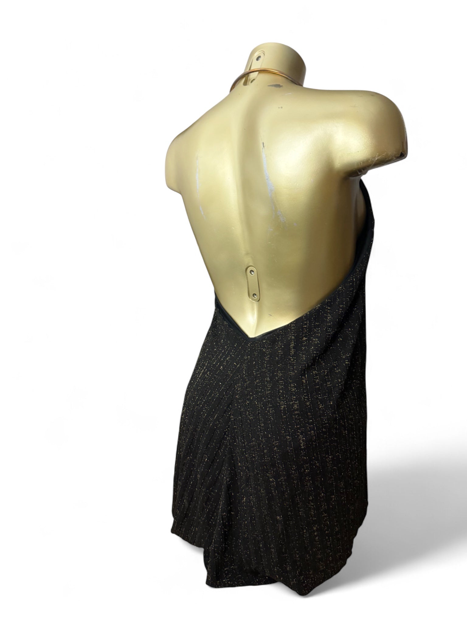 Brown night out backless choker dress (M)