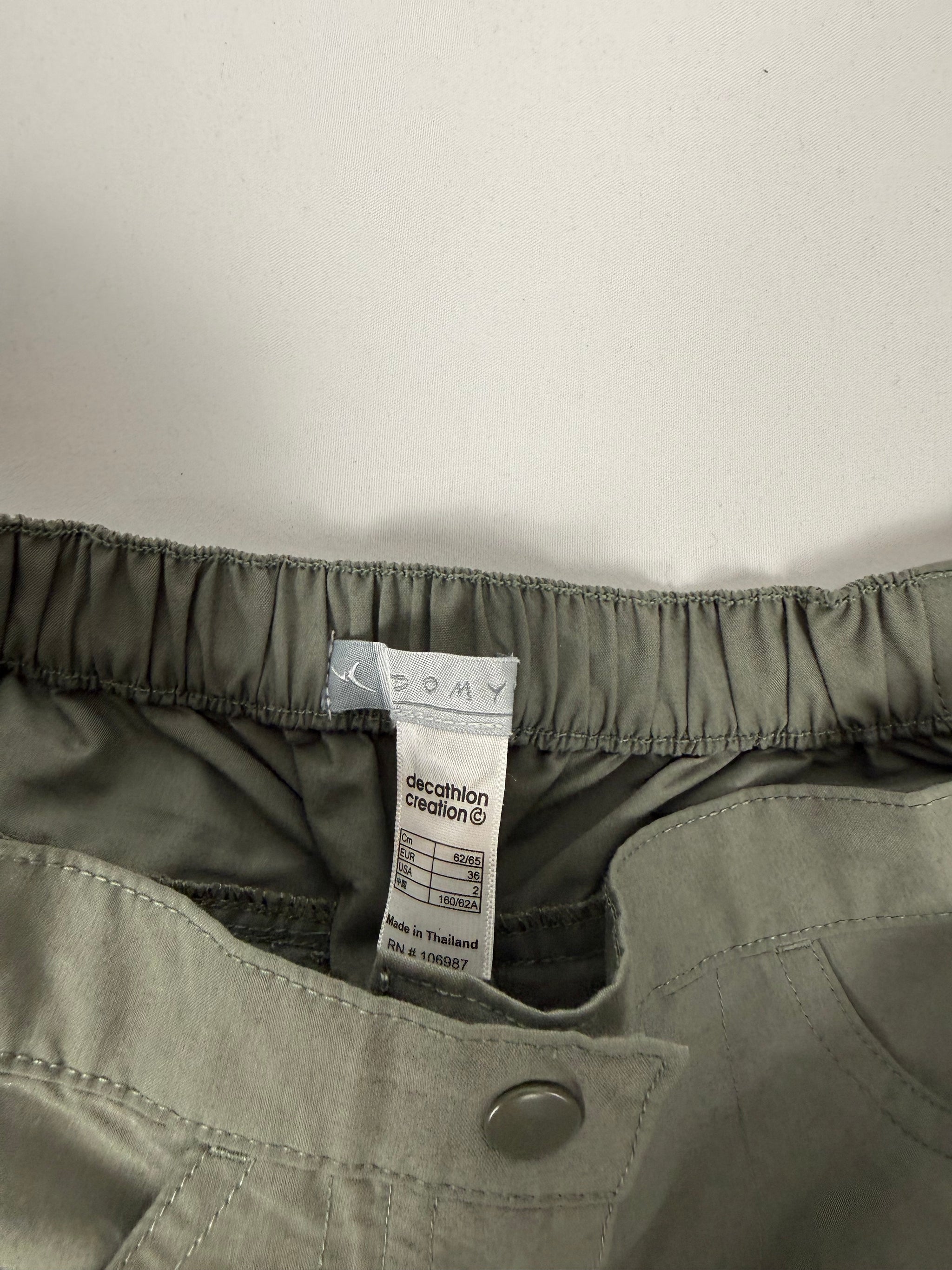 Khaki low rise baggy capri pants (S)