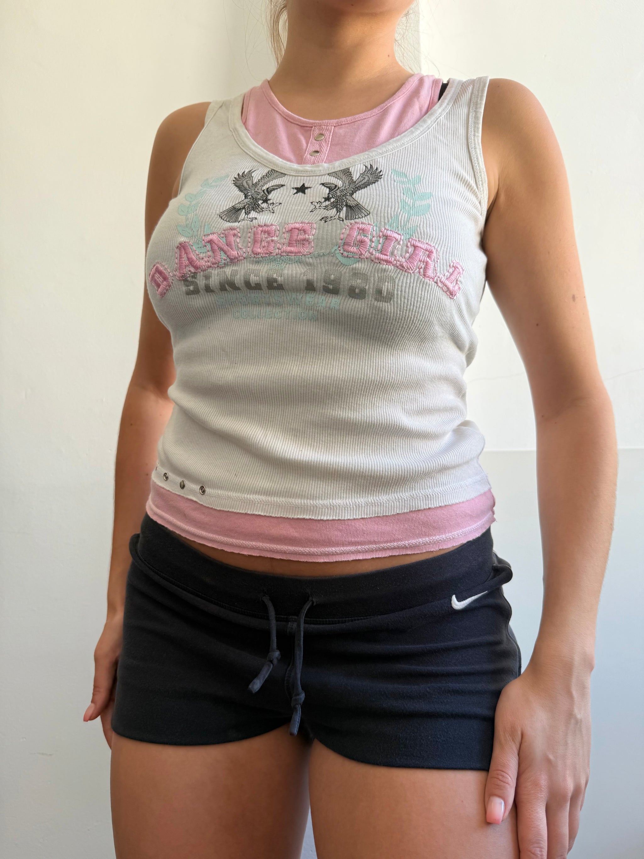 White 100% cotton double top (S)