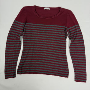 Red striped cotton jumper (L)