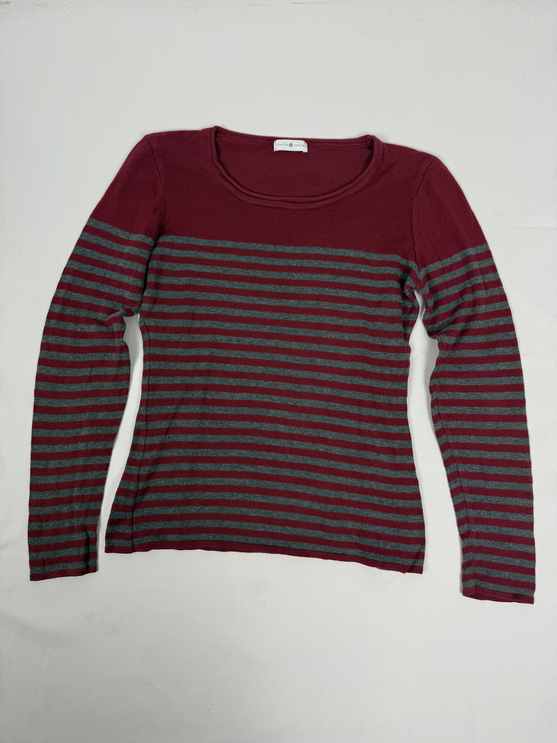Red striped cotton jumper (L)