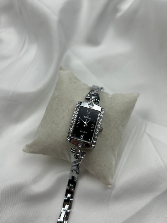 Vintage silver inox bracelet watch jewelry