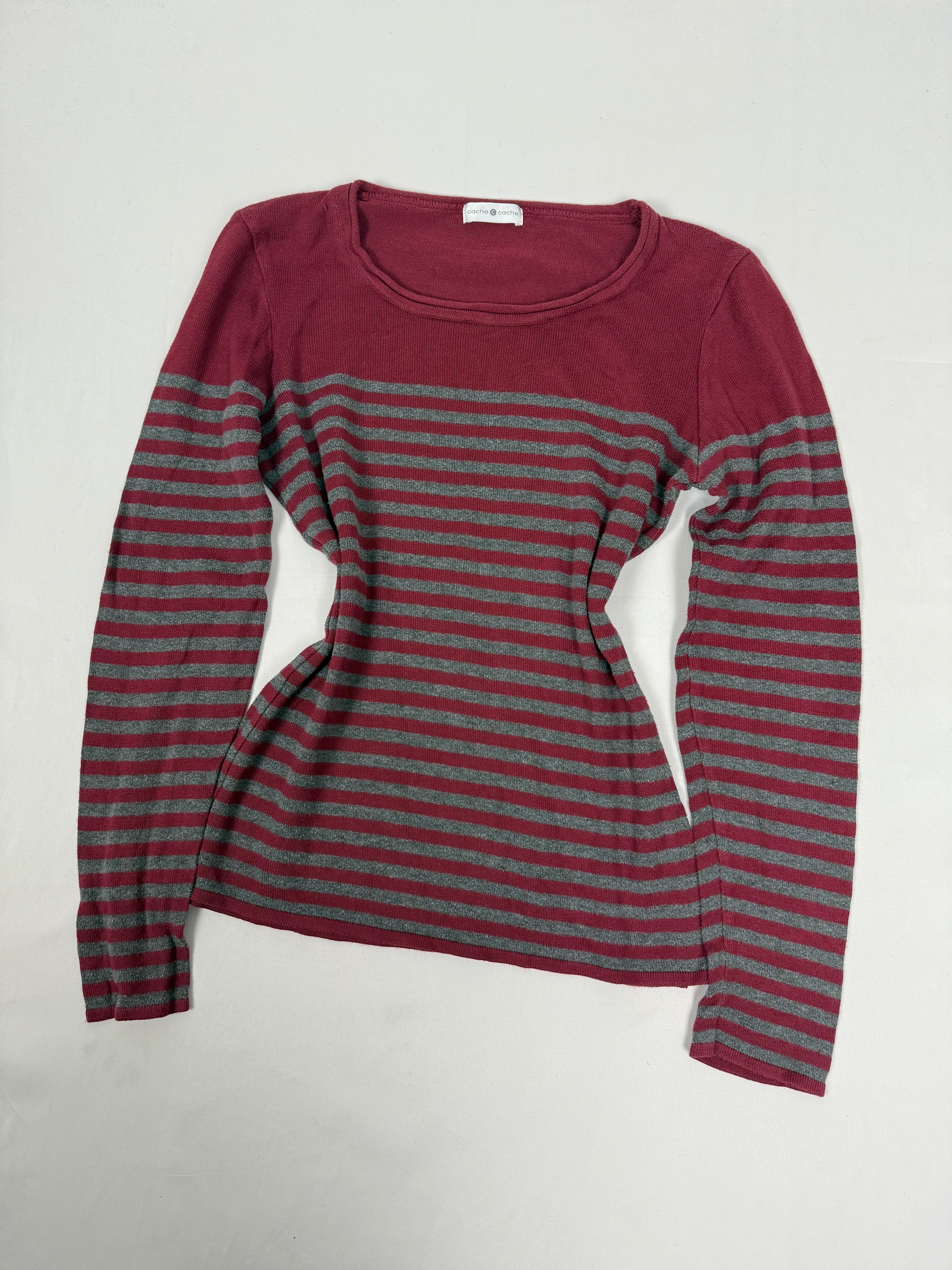 Red striped cotton jumper (L)