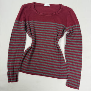 Red striped cotton jumper (L)