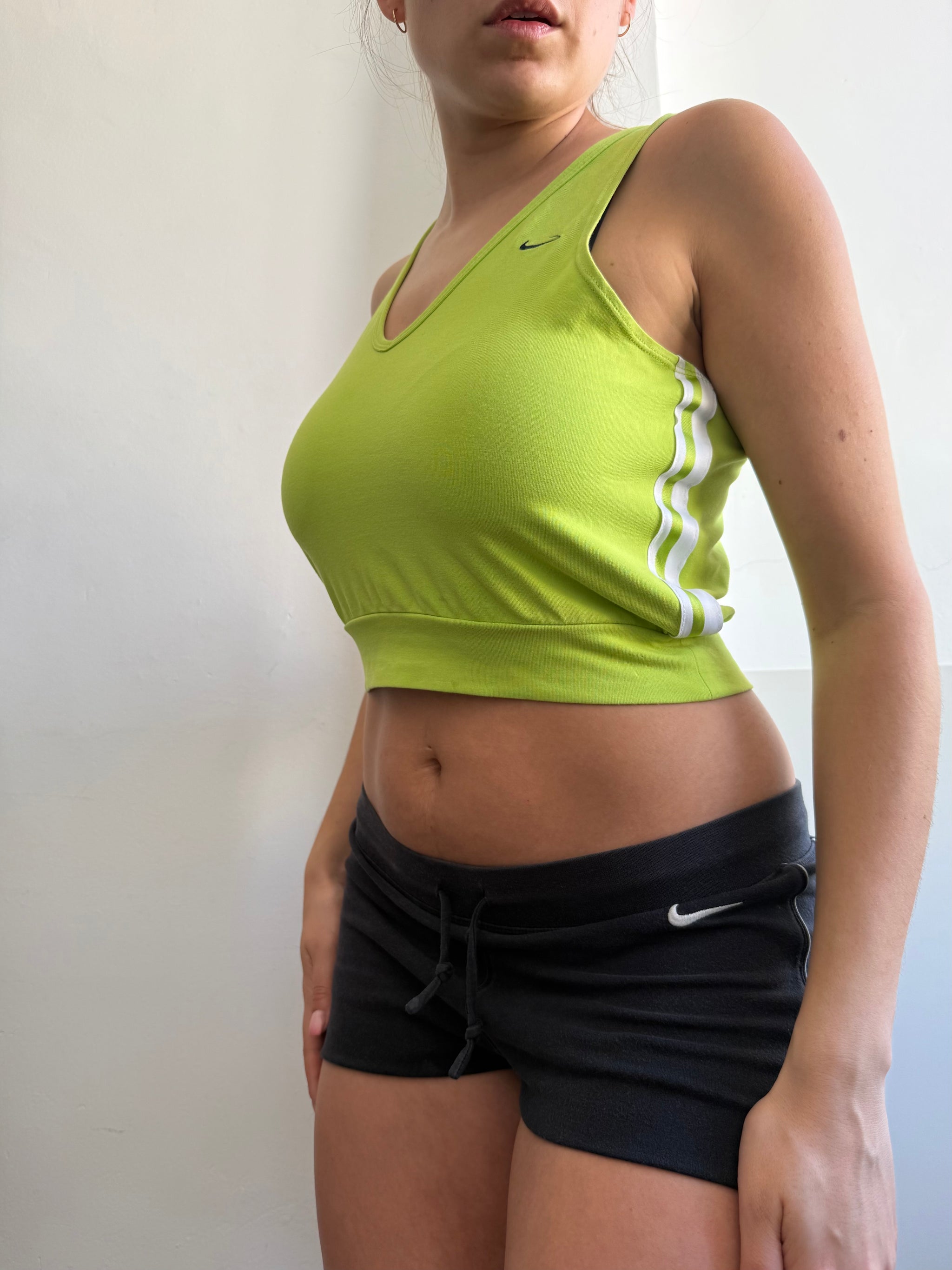 Green 100% cotton activewear top (L)