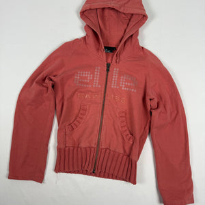 Orange tight fit zip up hoodie (XS/S)