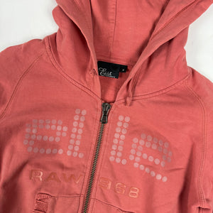 Orange tight fit zip up hoodie (XS/S)