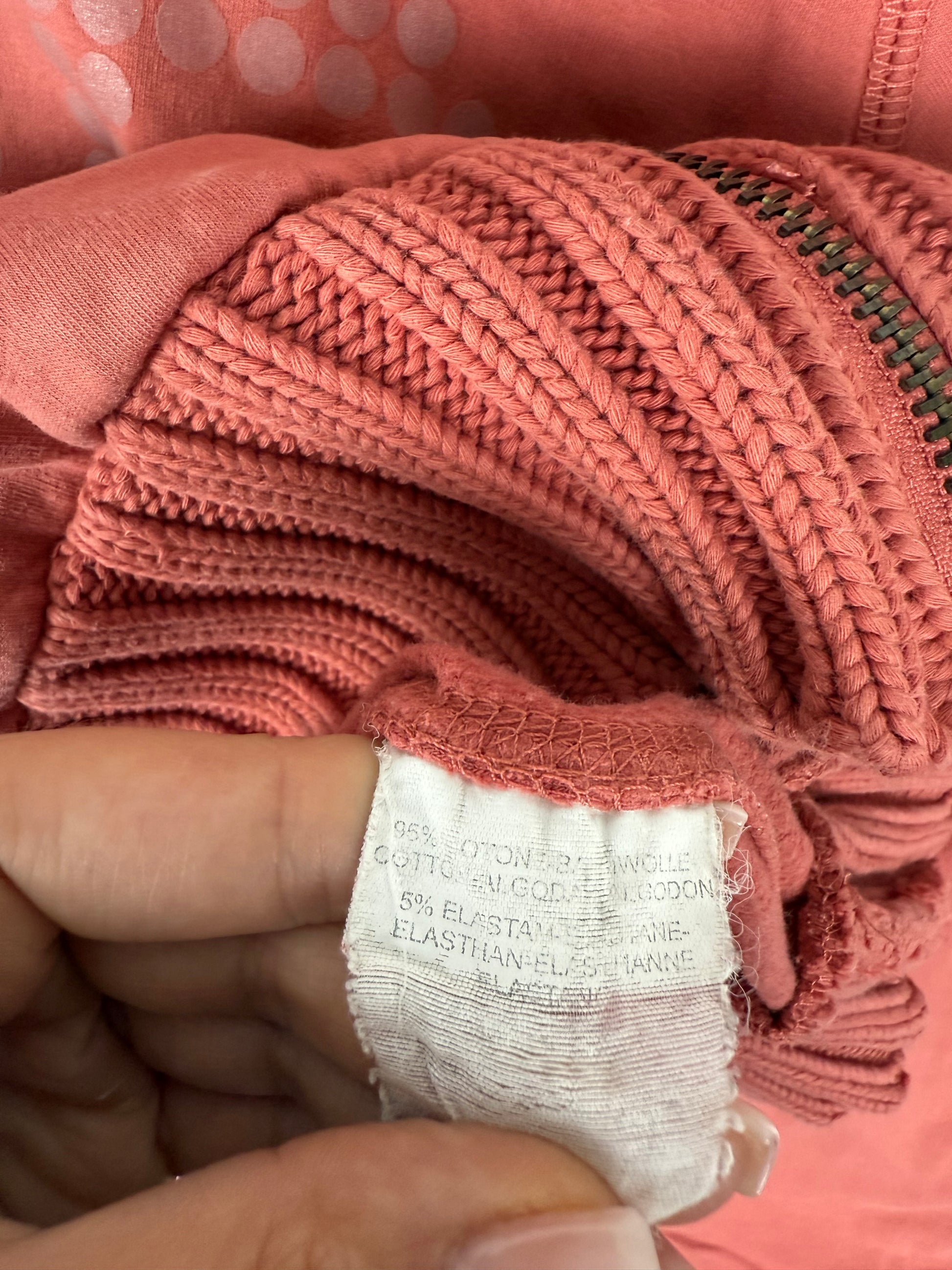 Orange tight fit zip up hoodie (XS/S)