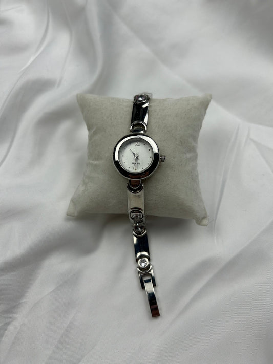 Vintage silver inox bracelet watch jewelry