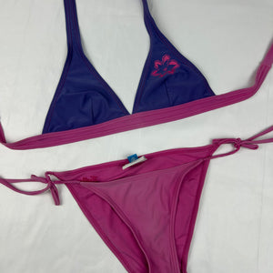 Pink adjustable low rise bikini set (S)