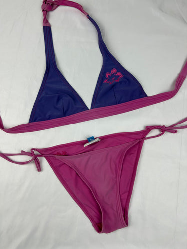 Pink adjustable low rise bikini set (S)