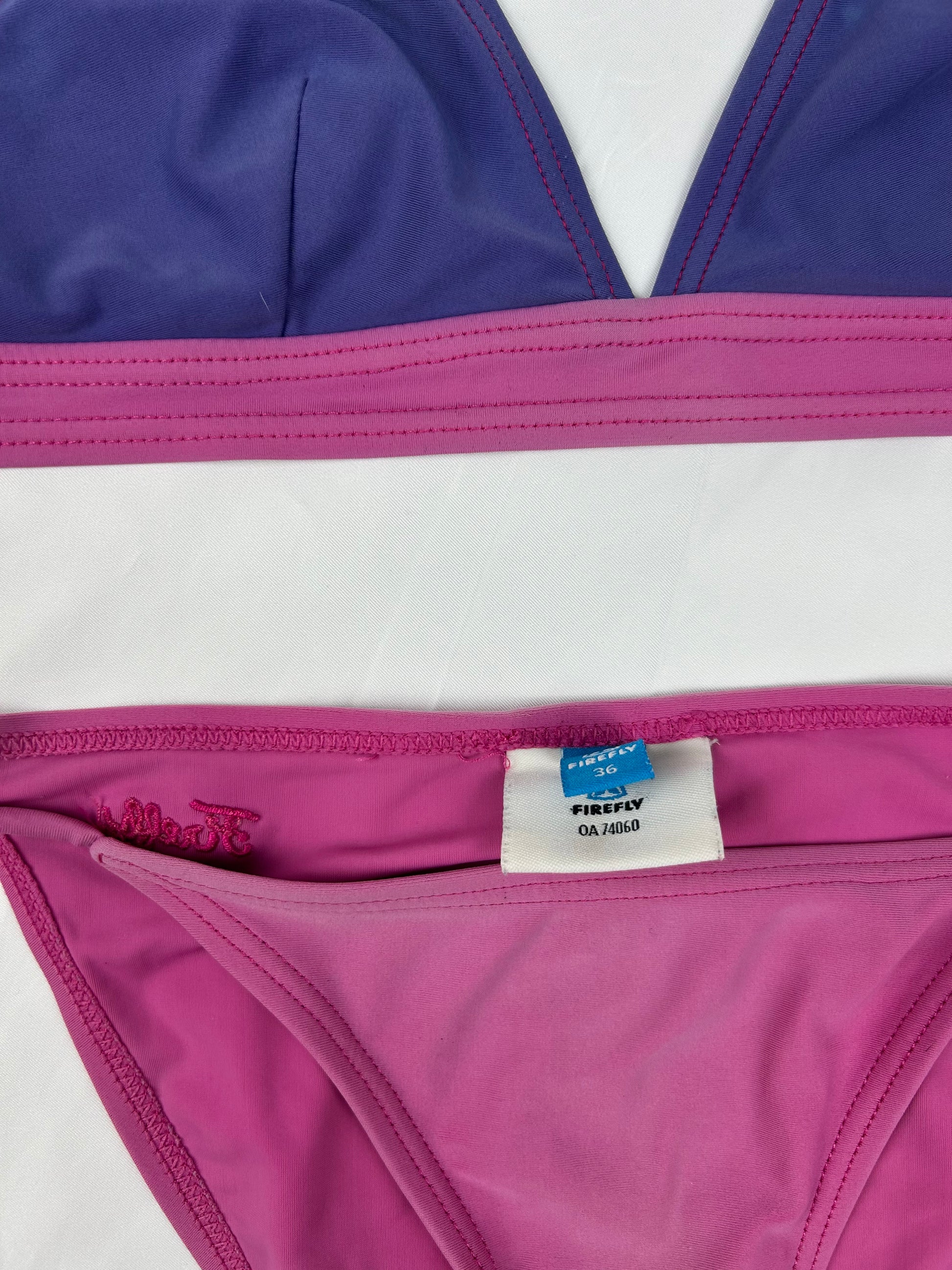 Pink adjustable low rise bikini set (S)