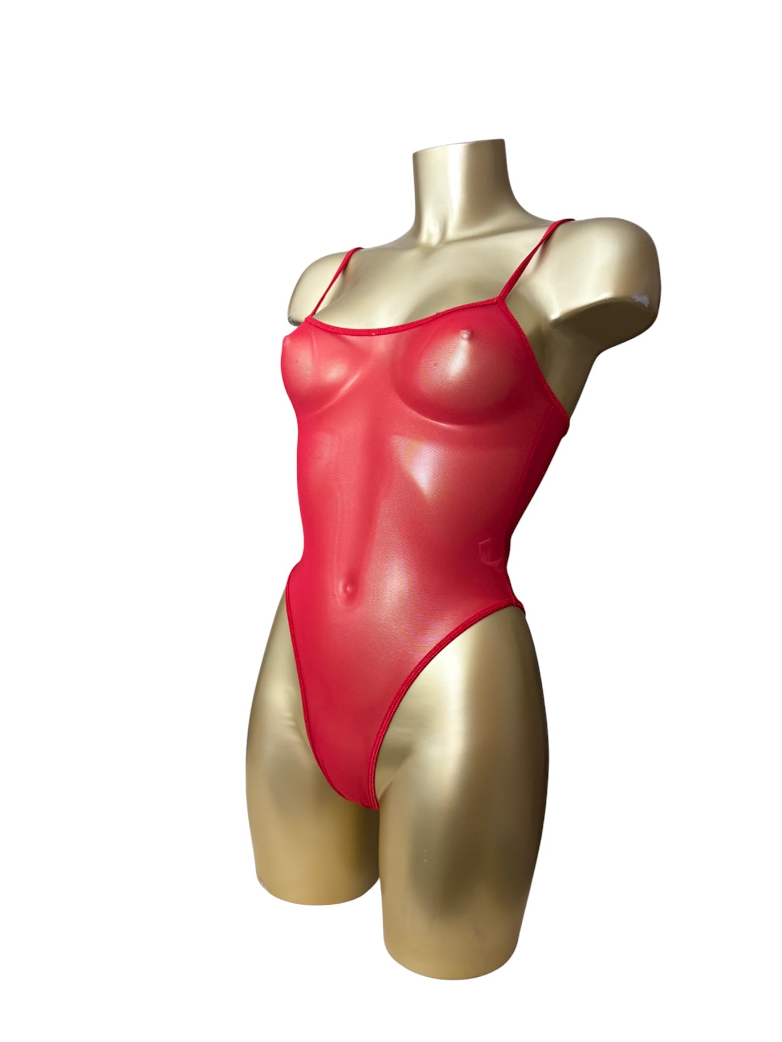 Red mesh see trough body top (S)