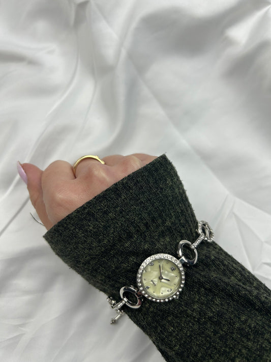 Vintage silver inox bracelet watch jewelry