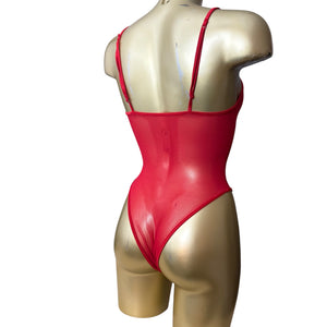 Red mesh see trough body top (S)