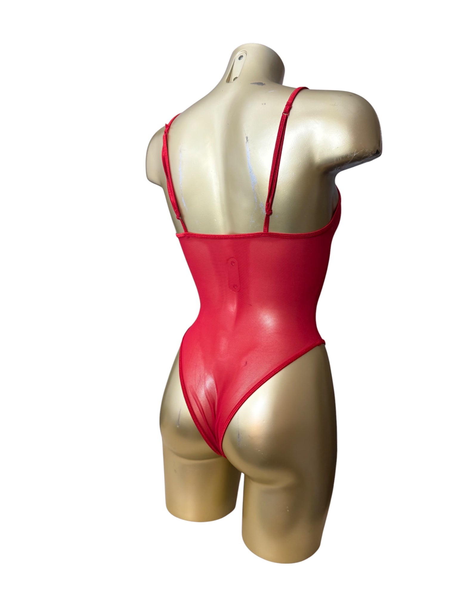 Red mesh see trough body top (S)