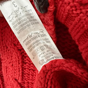 Red hooded cardigan jumper (L)