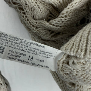 Beige crochet turtleneck jumper (M)