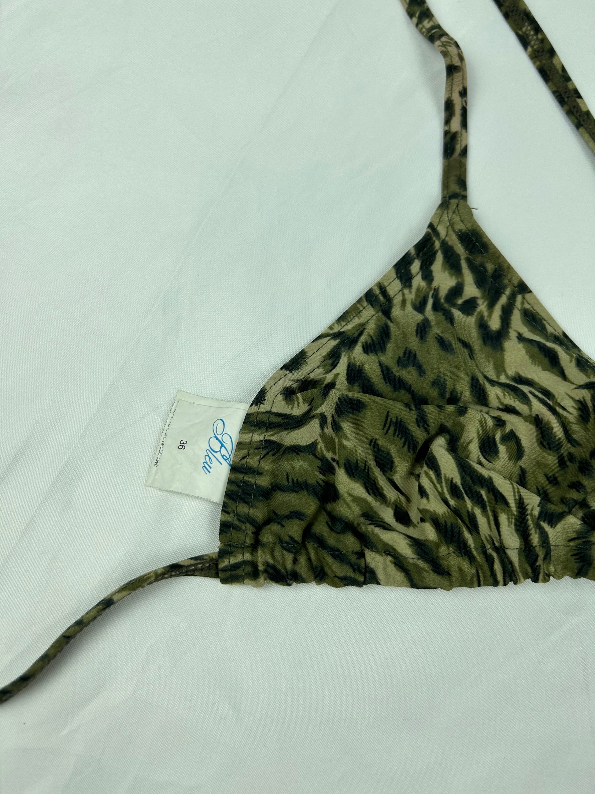 Khaki panther adjustable bikini set (S)
