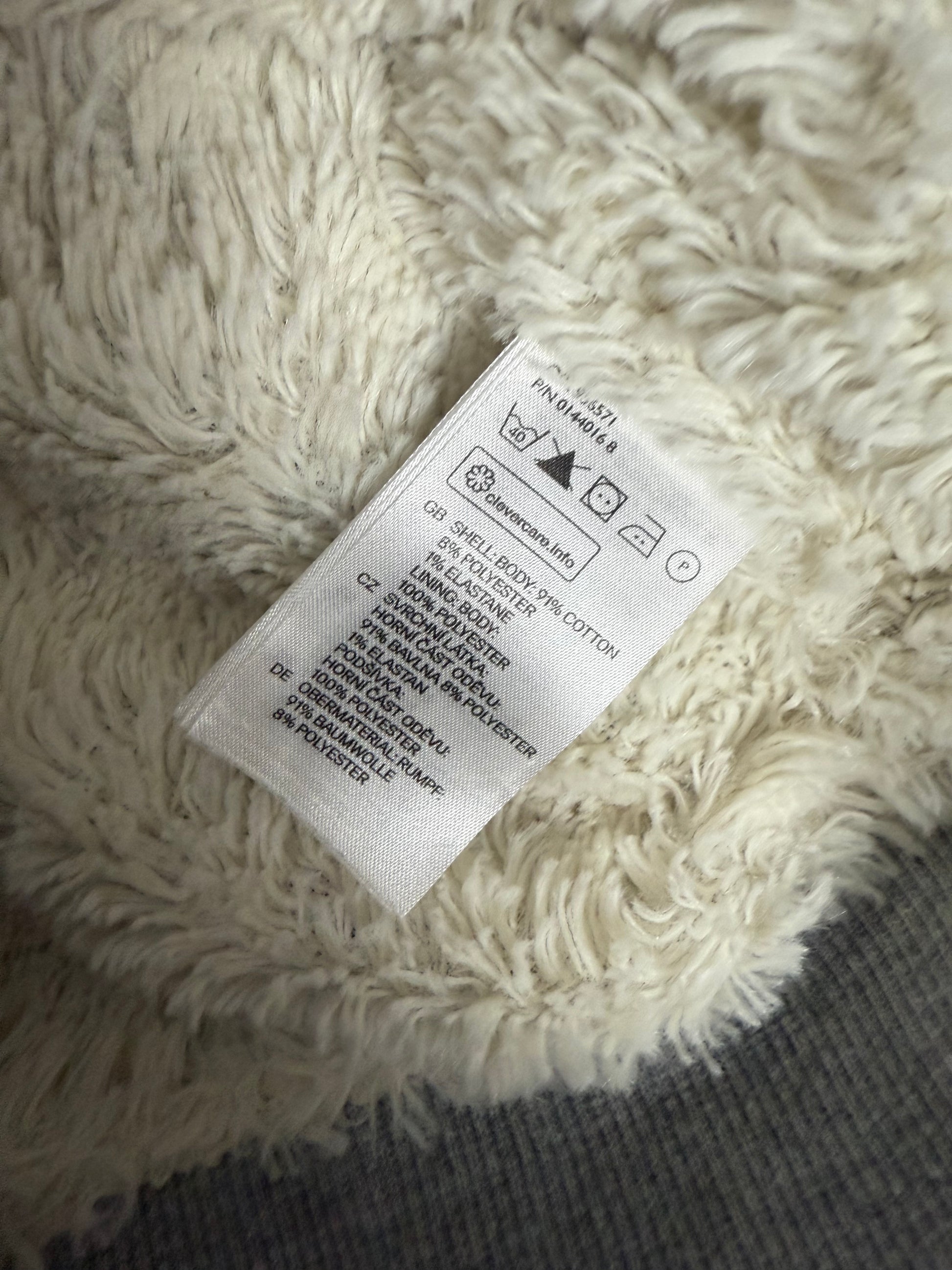 Grey graphic inside fleece hoodie (S/M)