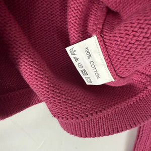 Pink 100% cotton zip up cardigan jumper (L)
