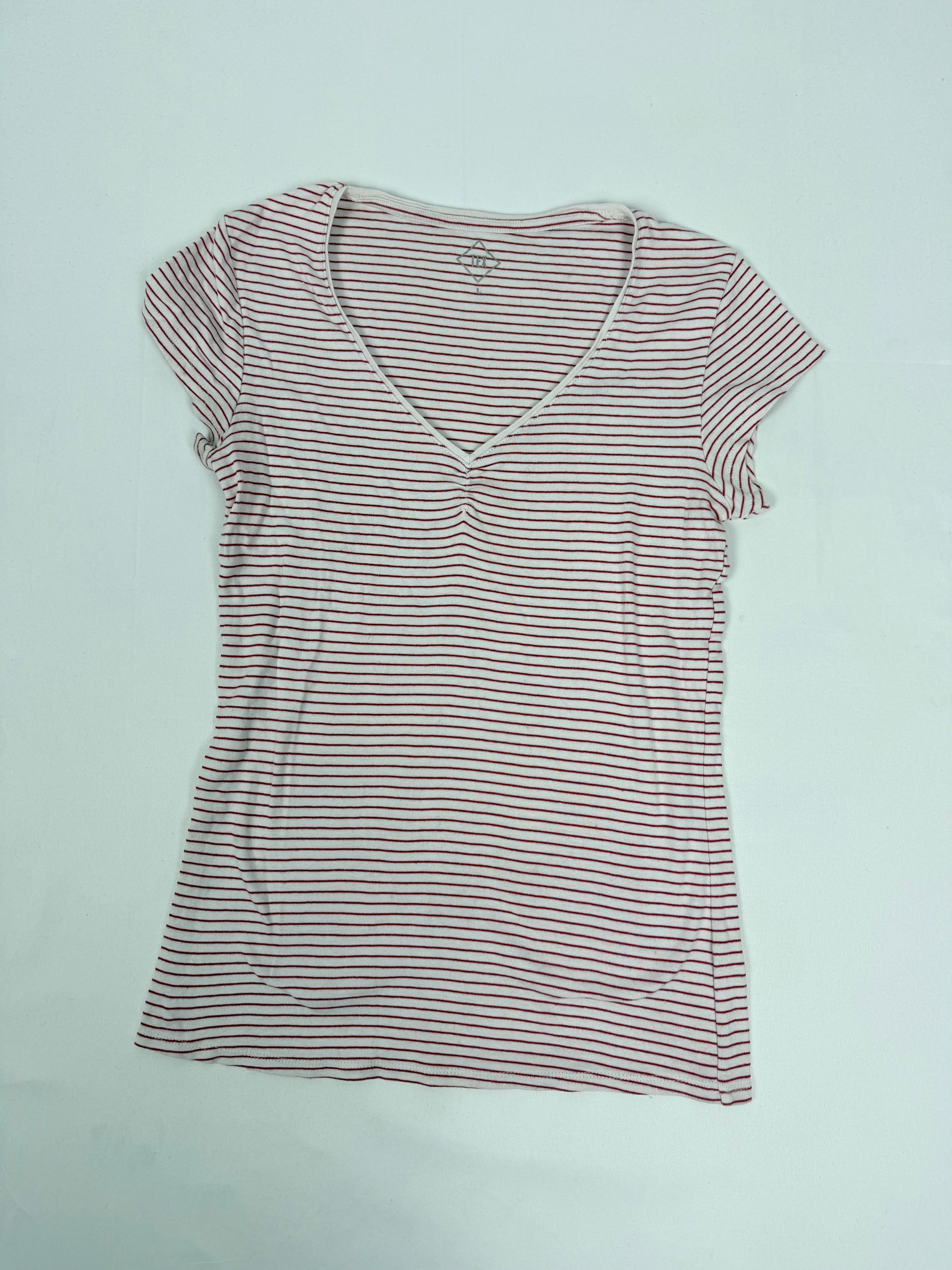 Pack of 2 striped cotton V neck tee (L)