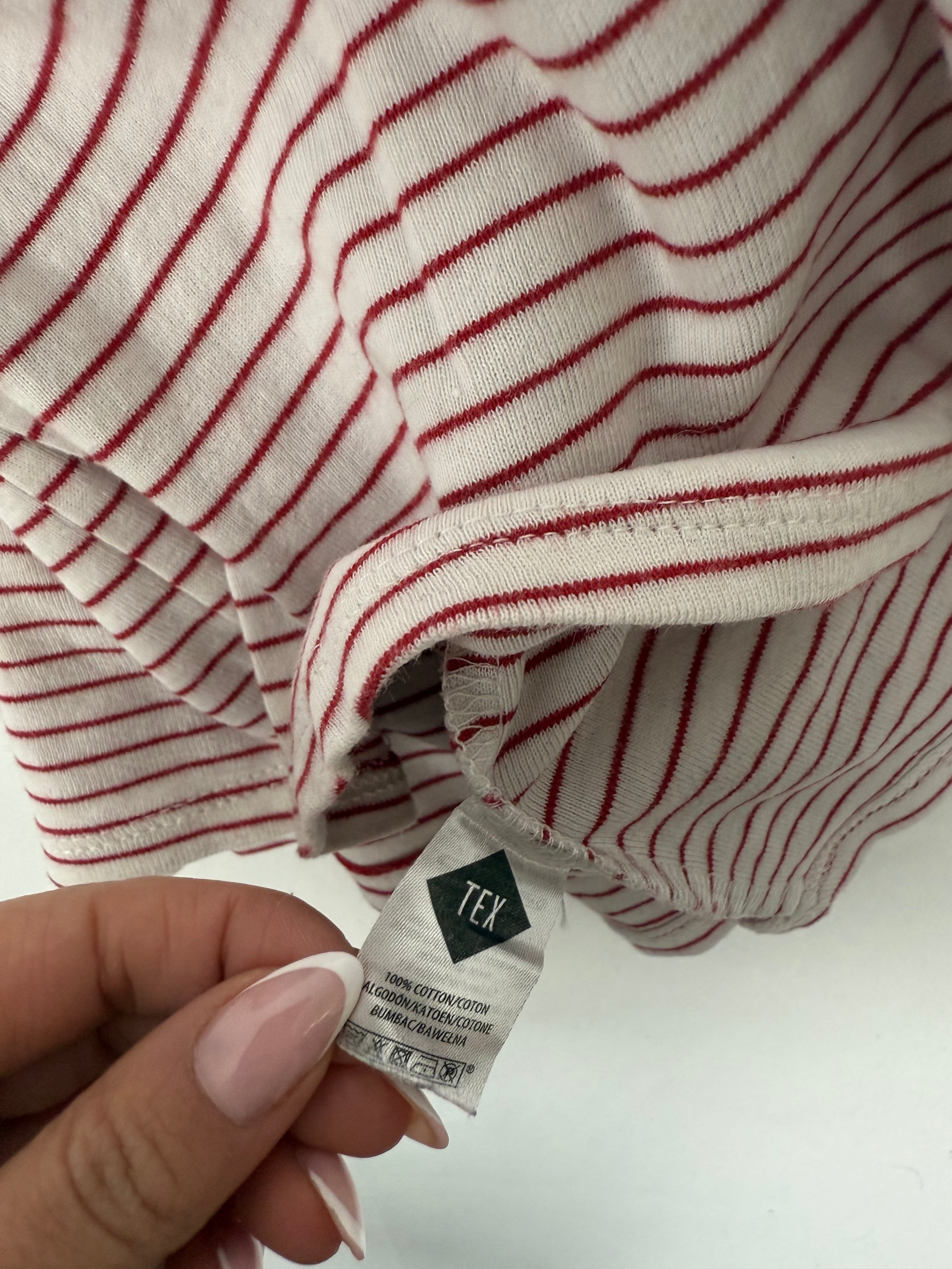 Pack of 2 striped cotton V neck tee (L)