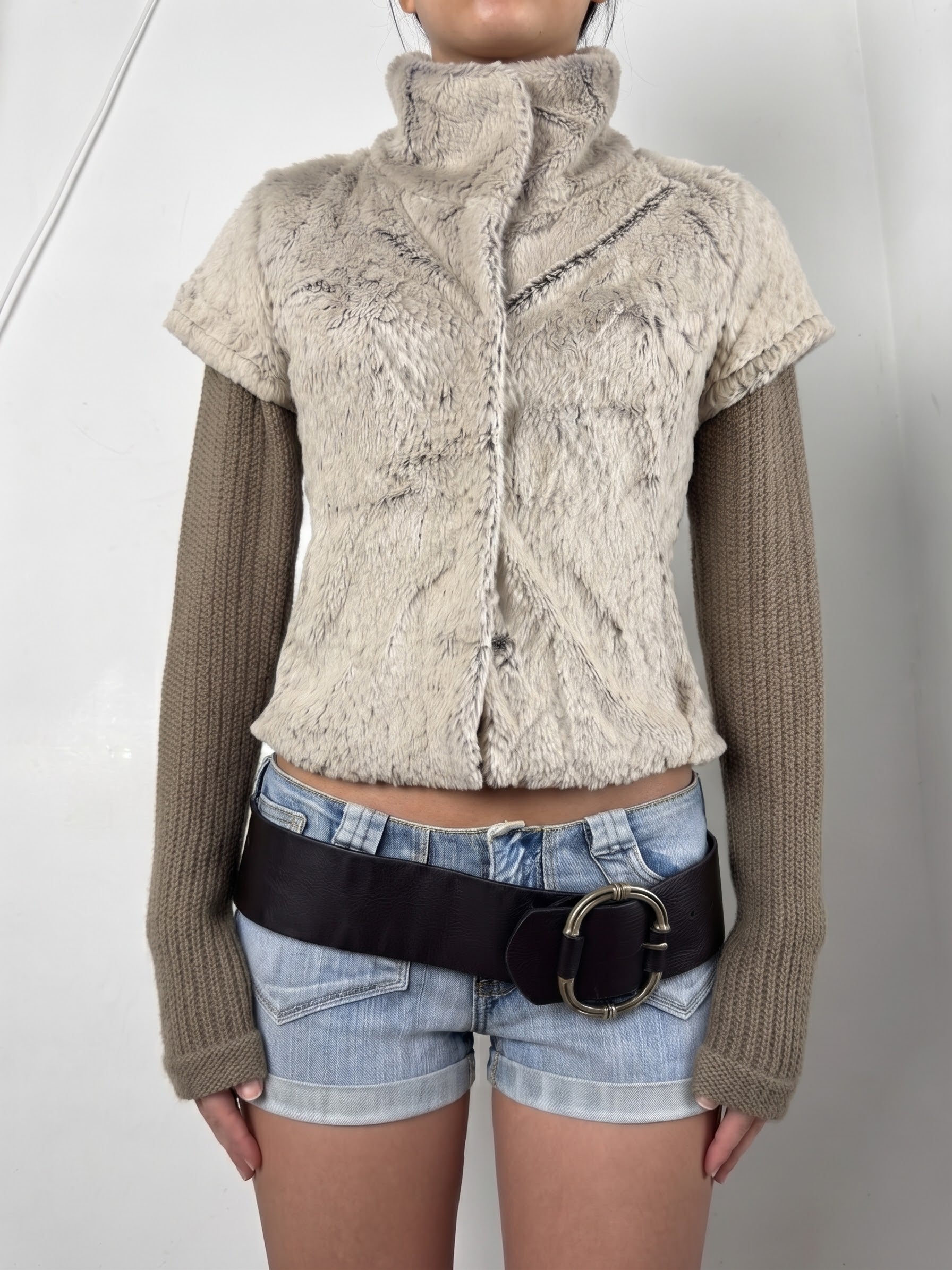 Veste ajustée 100 % coton kaki (L)