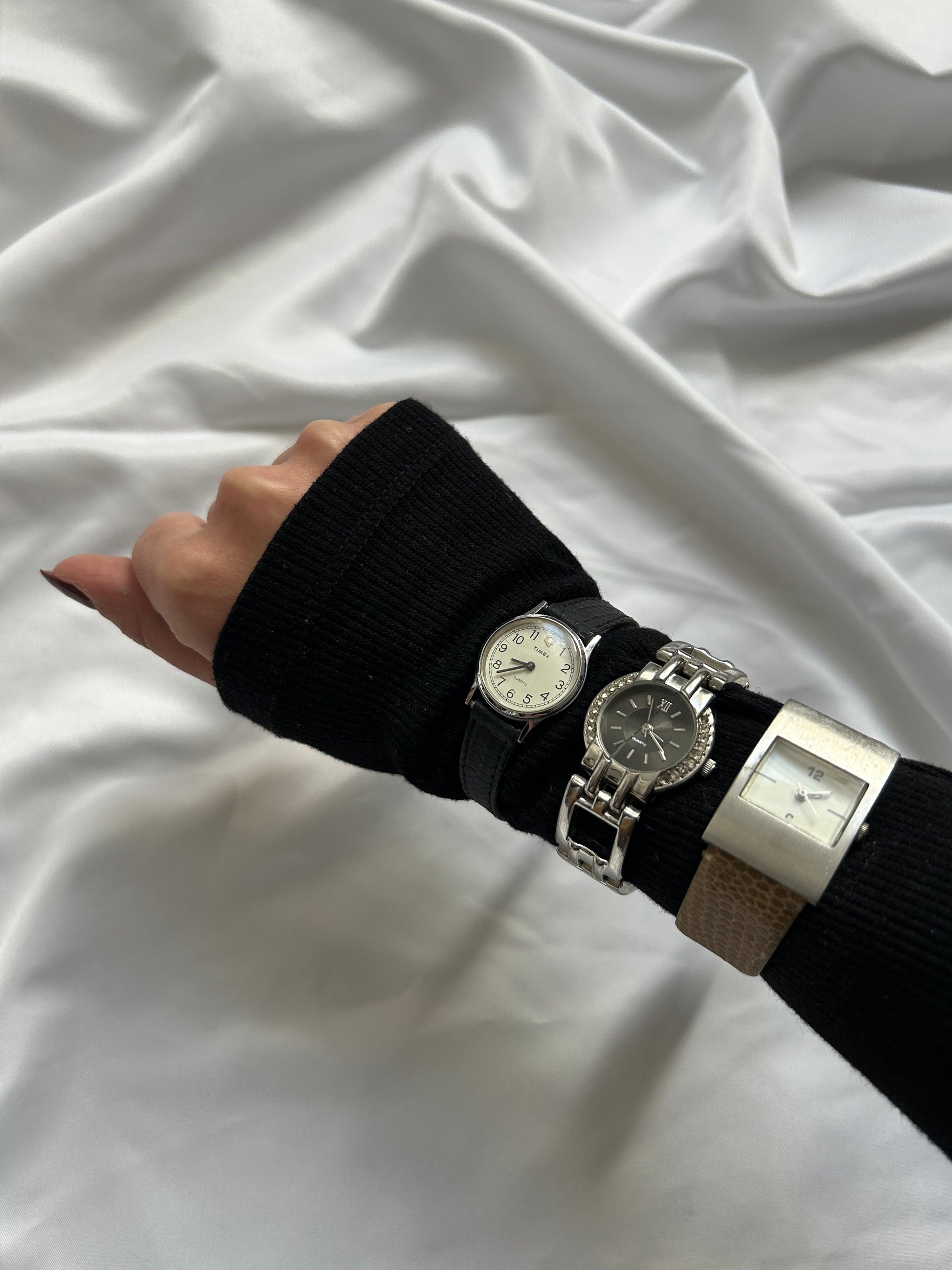 Vintage adjustable leather bracelet watch jewelry