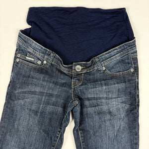 Navy ultra low rise bootcut flare denim pants (XS)