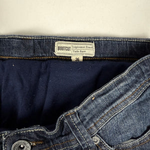 Navy ultra low rise bootcut flare denim pants (XS)