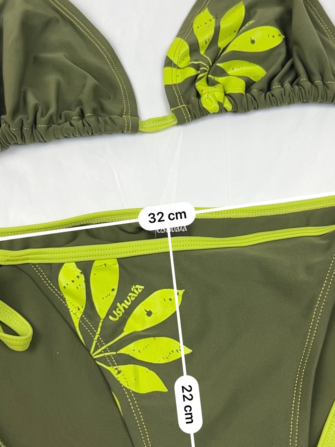 Khaki adjustable low rise bikini set (XL)