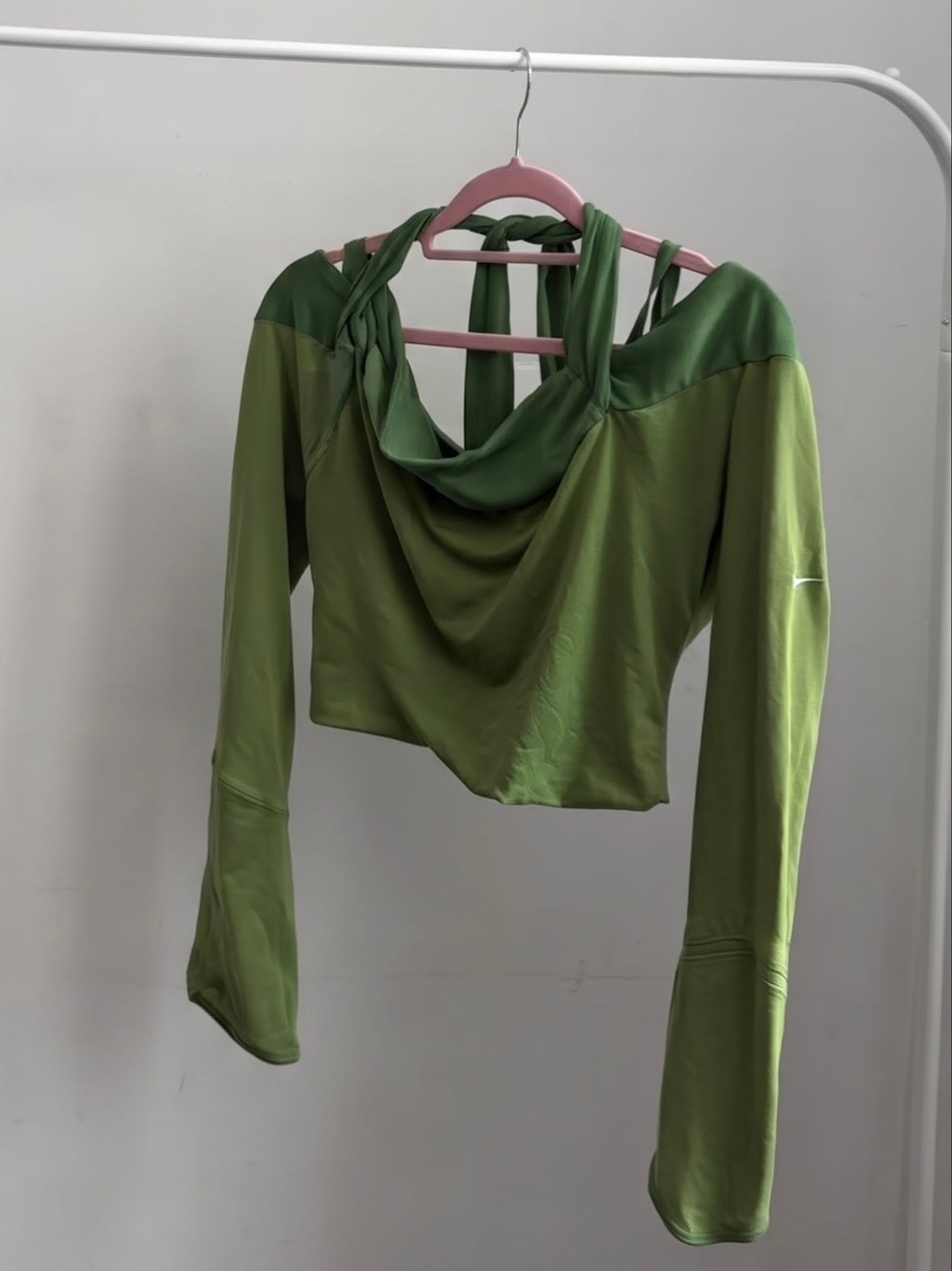 Green 2 in 1 long sleeves top (S)