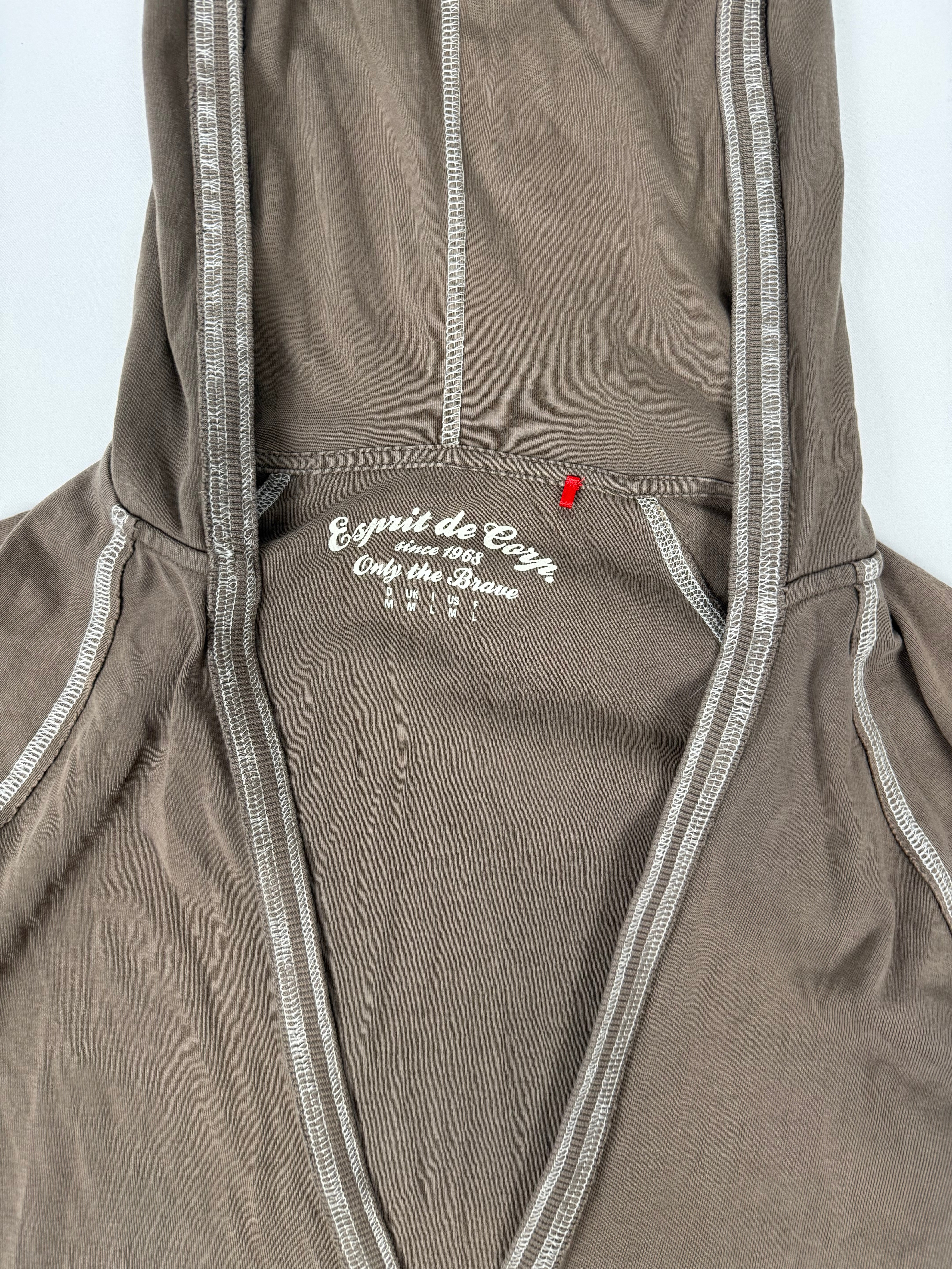 Khaki cotton hooded top (L)
