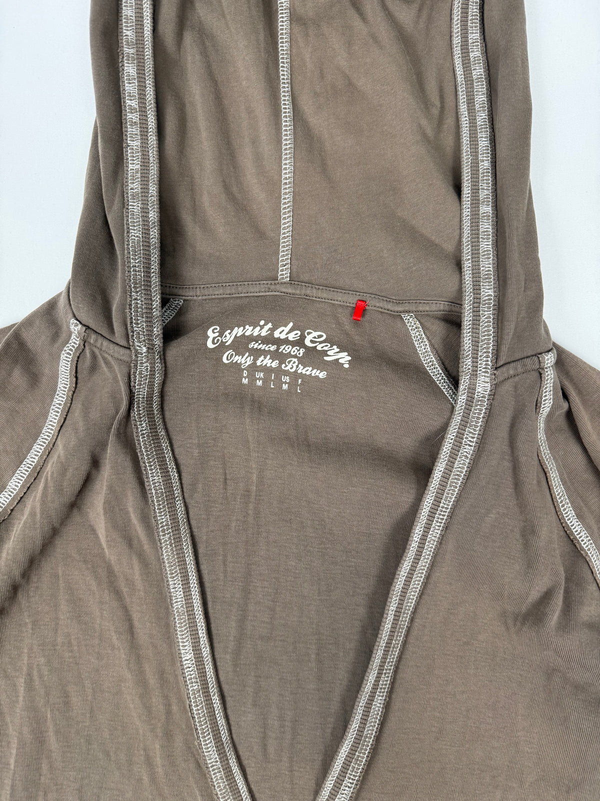 Khaki cotton hooded top (L)