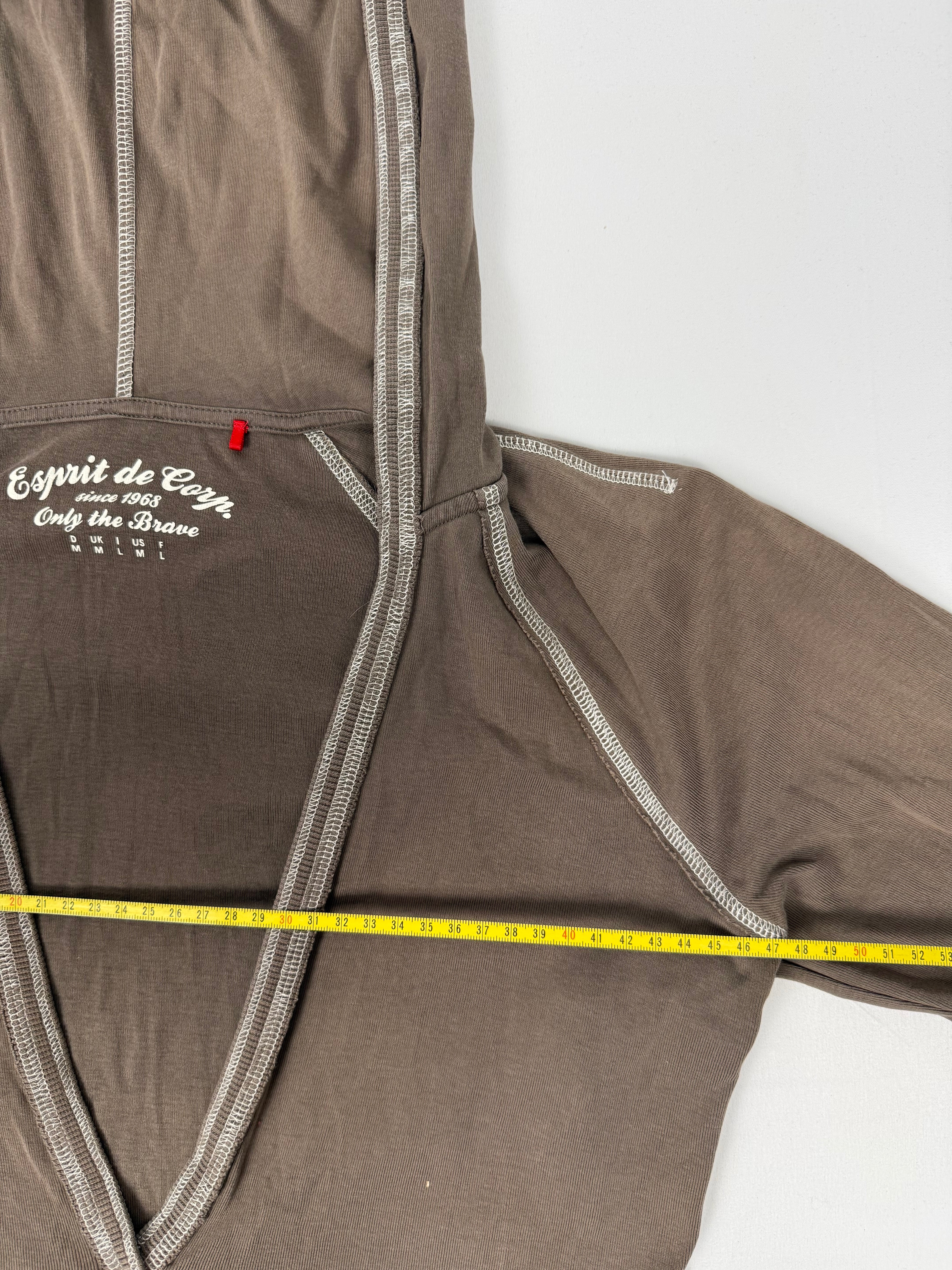 Khaki cotton hooded top (L)
