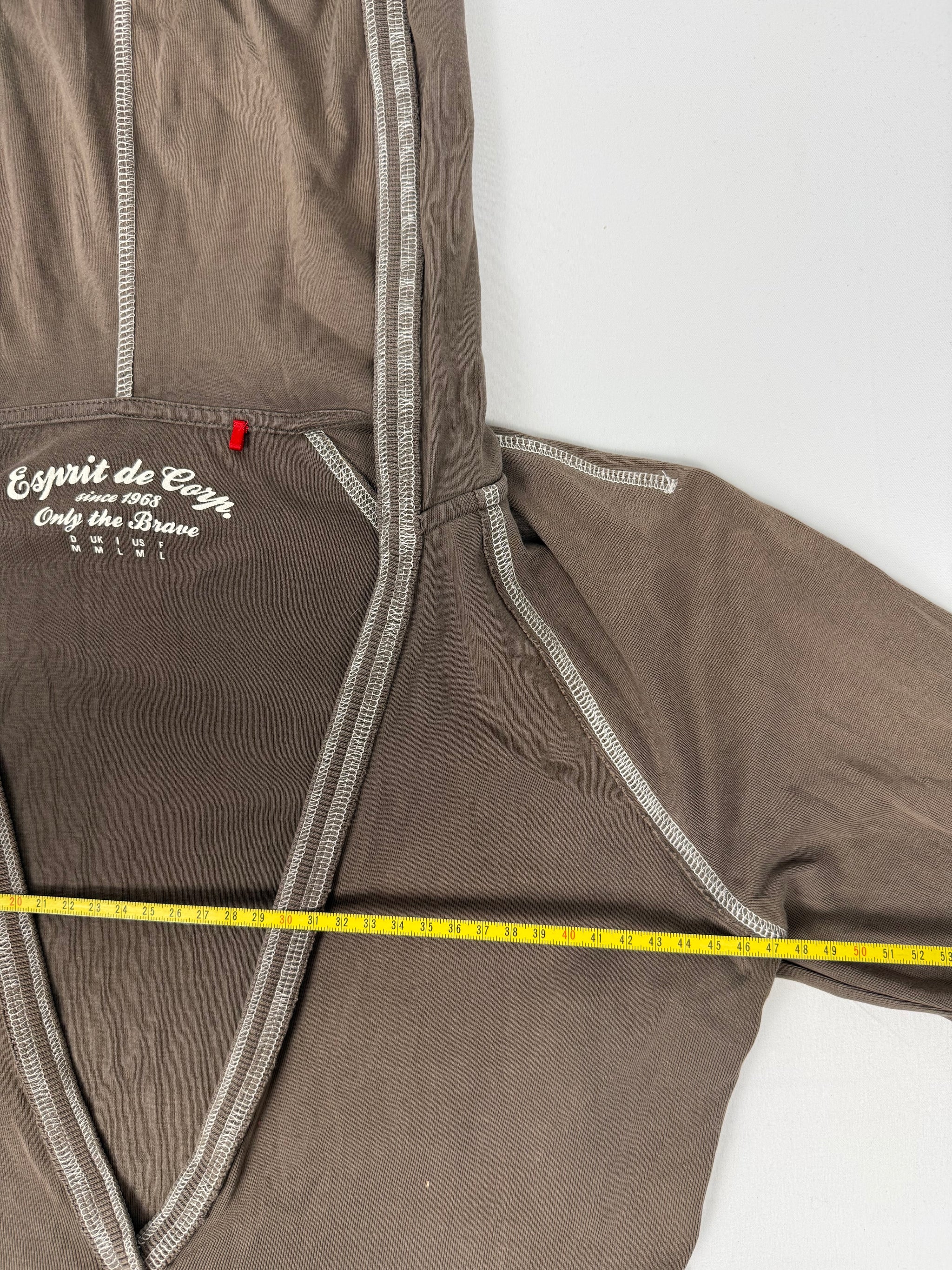 Khaki cotton hooded top (L)