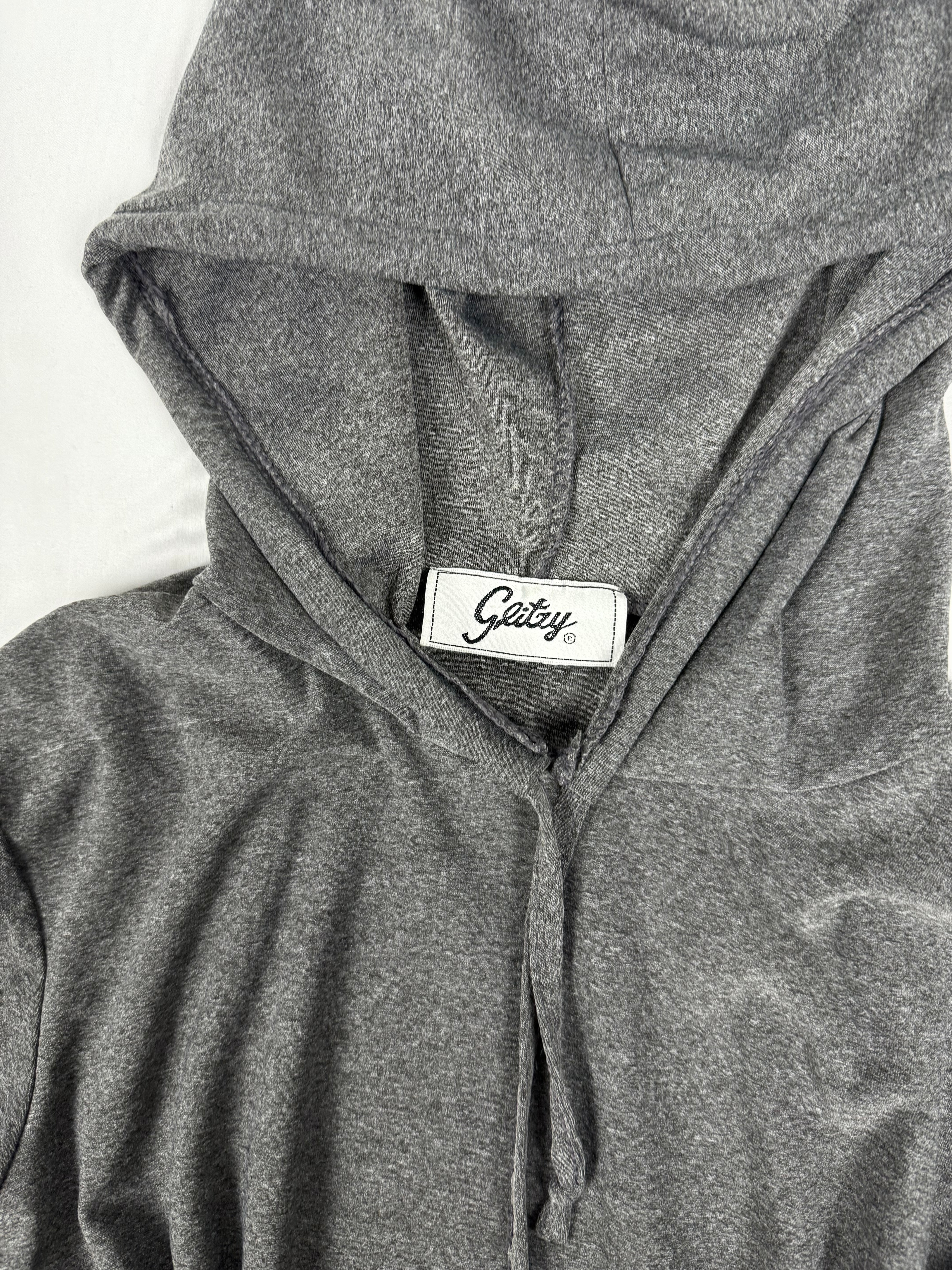 Grey tight fit hooded top (S/M)