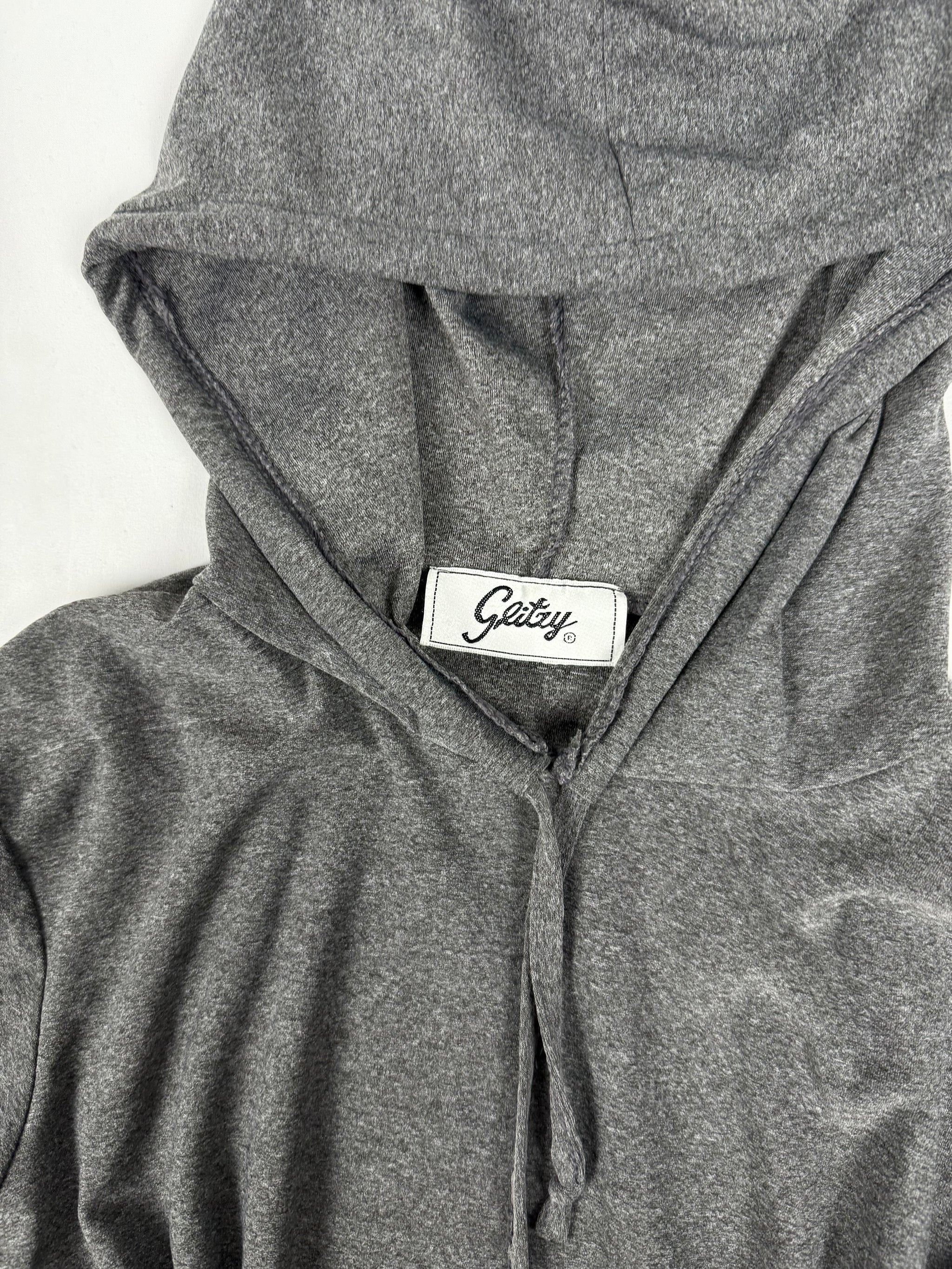 Grey tight fit hooded top (S/M)