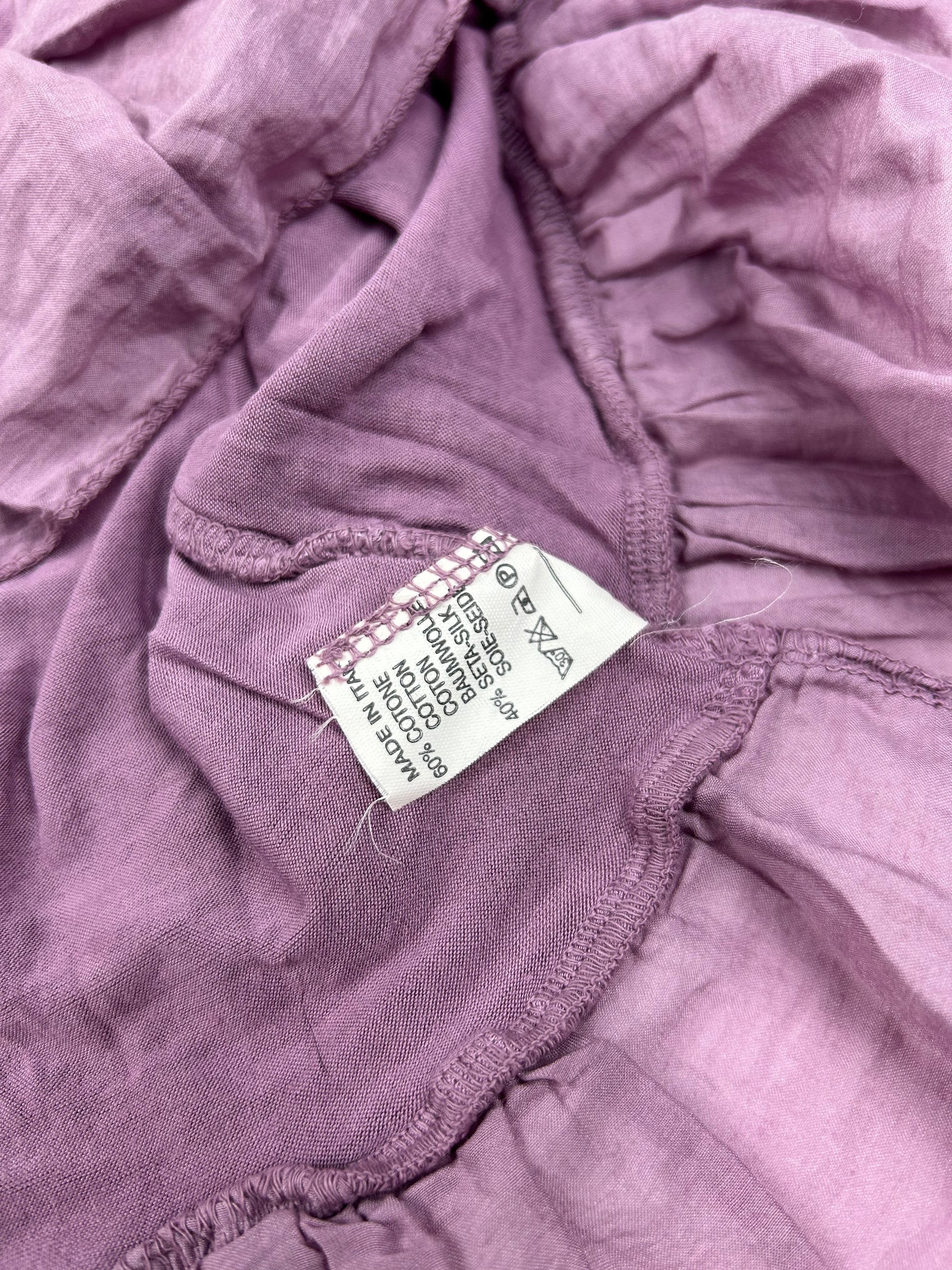 Lilac ruched real silk halter top (M/L)
