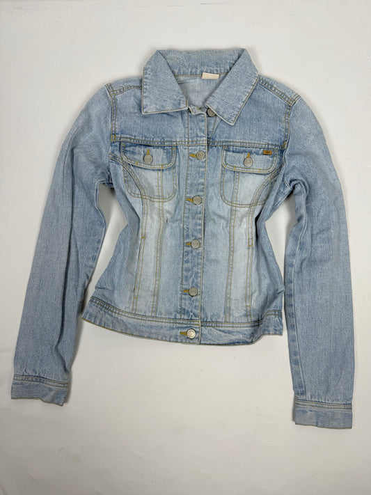 Blue denim tight fit jacket (S)