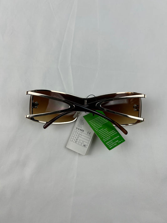 2000s gold shield brand new sunglasses