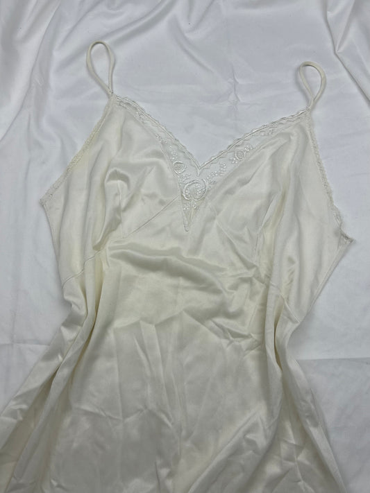 White silk babydoll mini dress (2XL)