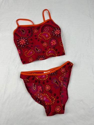 Red floral cami top bikini set (XS/S)